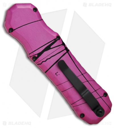 Piranha Excalibur OTF Automatic Knife Pink Tactical (3.2" Black)