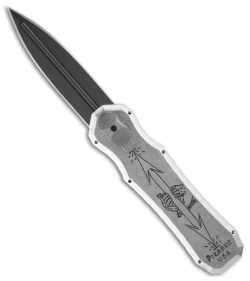 Piranha Excalibur OTF Automatic Knife Silver Aluminum (3.2" Black)