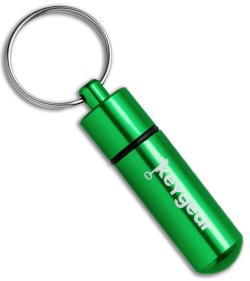 KeyGear Aluminum Storage Capsule Key Chain (Green)