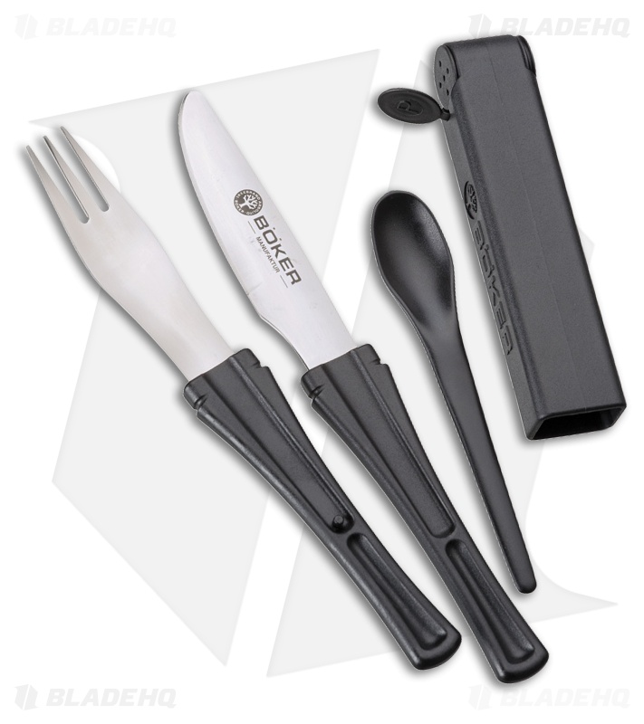 Boker Plus Snac Pac Knife, Spoon & Fork 2-Pack Set 03BO801C