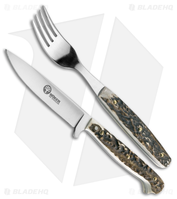 Boker Arbolito Salida Stag Fork and Knife Set 03BA501HH