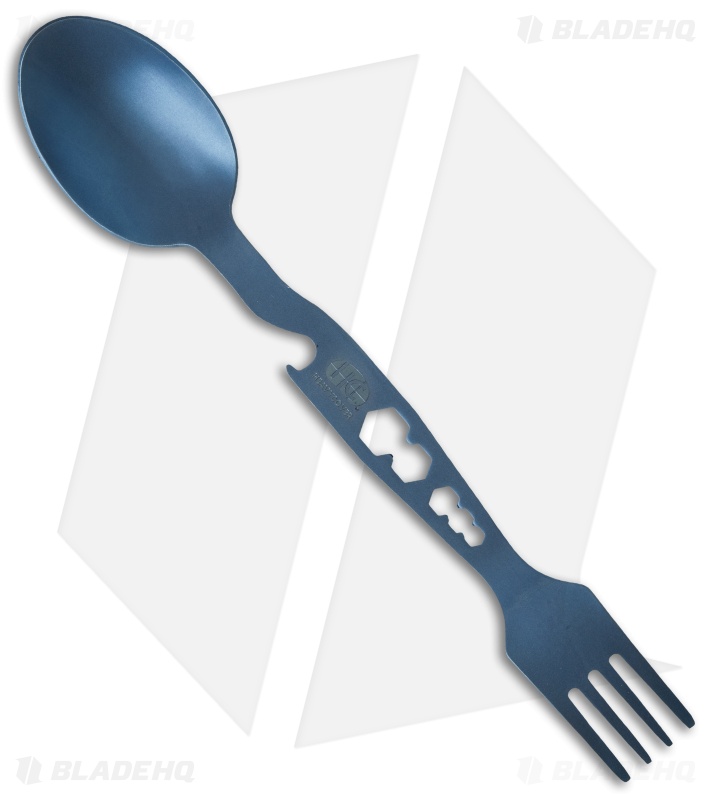 Heavy Cover Inc. Titanium Spork Multi-Tool (Blue) - Blade HQ Heavy Cover Inc. Titanium Spork Multi-Tool (Blue) - Blade HQ