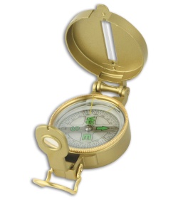 Explorer Engineer Directional Enclosed Compass w/ Magnifying Glass Gold 