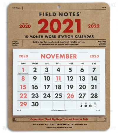 Field Notes 15-Month Workstation Calendar - Blade HQ