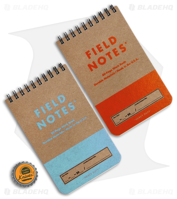 Field Notes Set of Two Heavy Duty 80-Page Work Books (Blue/Red