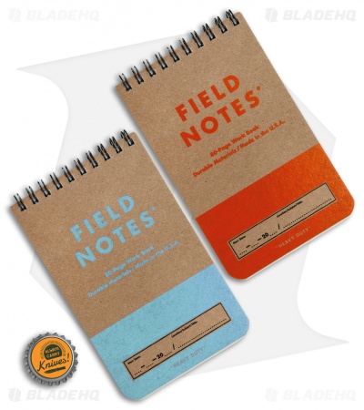 Field Notes Set of Two Heavy Duty 80-Page Work Books (Blue/Red
