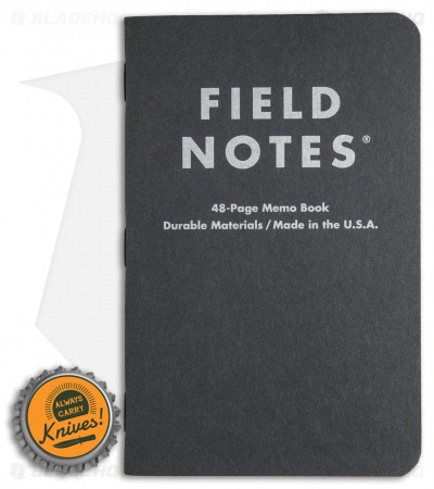 Field Notes Pitch Black MEMO Dot Graph 3-Pack (Pitch Black) FN-33
