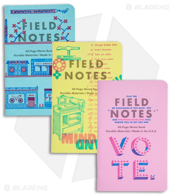 Field Notes Memo Ruled 3-Pack - United States of Letterpress FNC-48c