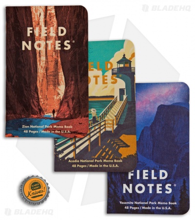 Field Notes National Parks - Series A: Yosemite, Acadia, Zion 3-Pack Memo Books