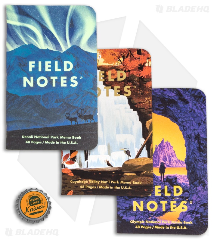 Field Notes Natl Parks - Series E: Denali, Cuyahoga, Olympic 3-Pack Memo Books