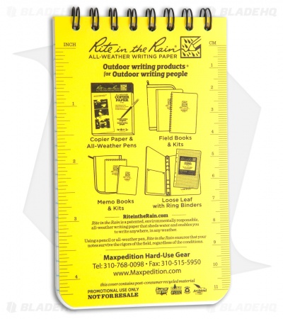Maxpedition Rite in the Rain Top Spiral Pocket Notebook (3" x 5") Random Color