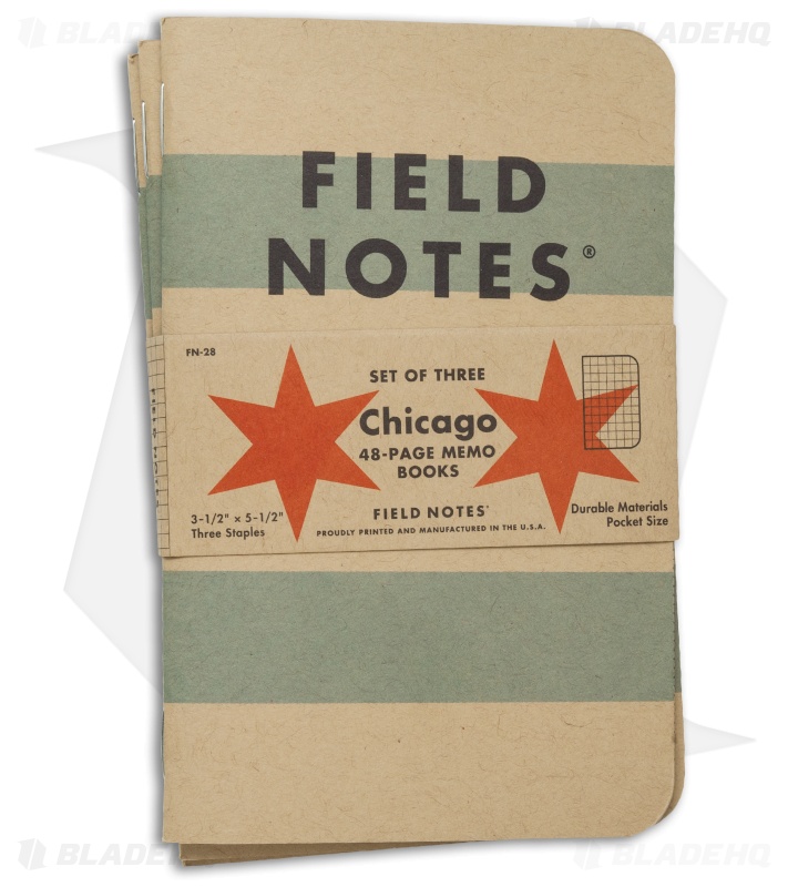 Field Notes Memo Graph 3-Pack Chicago Edition (Brown) FN-28 - Blade HQ