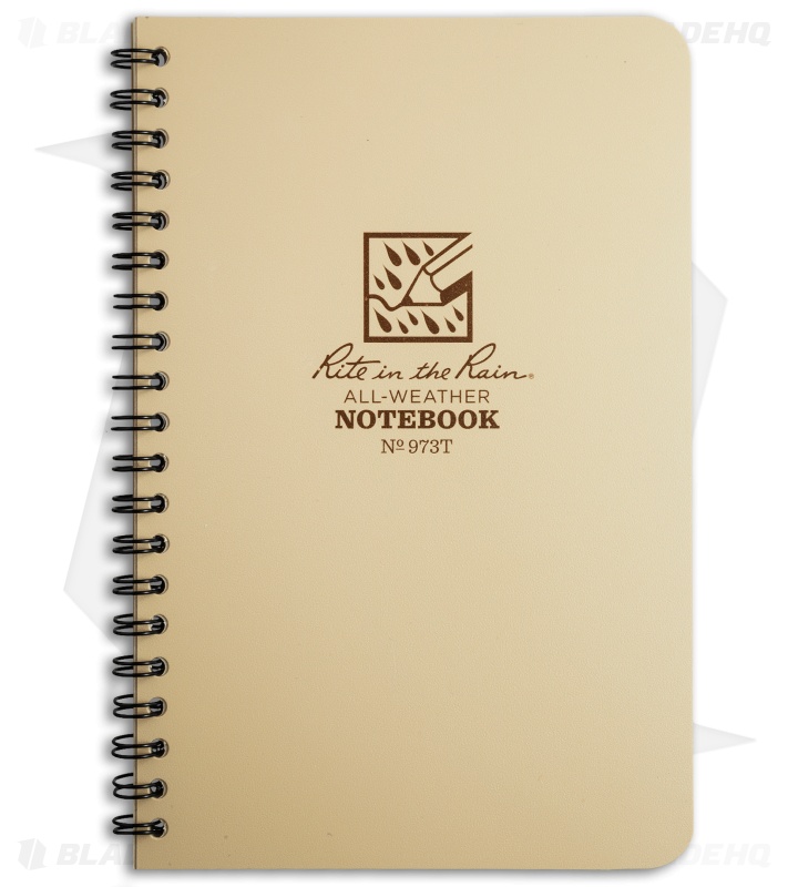 Rite In The Rain Side Spiral 4.5" x 7" Notebook (Tan) #973T