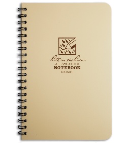 Rite In The Rain Side Spiral 4.5" x 7" Notebook (Tan) #973T