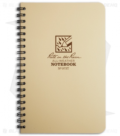 Rite In The Rain Side Spiral 4.5" x 7" Notebook (Tan) #973T