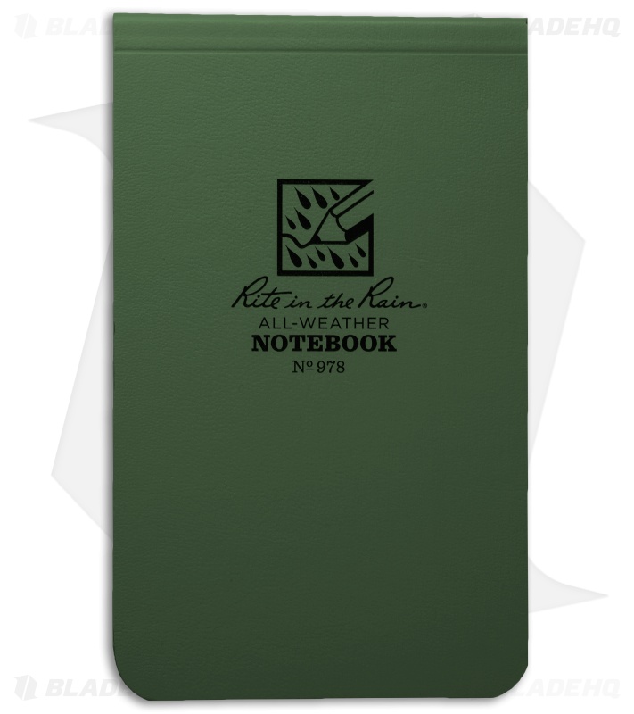 Rite In The Rain Top Bound Memo 3.25" x 5.25" All-Weather Notebook (Green) #978
