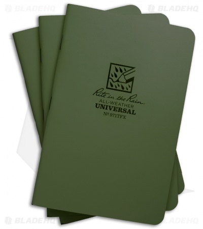 Rite In The Rain Stapled 4.5" x 7" Notebook 3-Pack (Green) #971FX