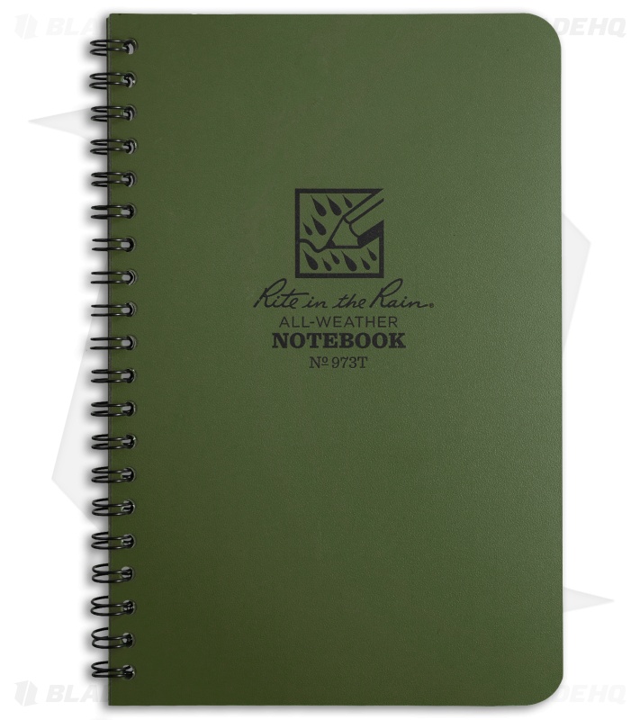 Rite In The Rain Side Spiral 4.5" x 7" Notebook (Green) #973