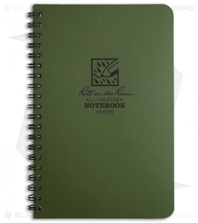 Rite In The Rain Side Spiral 4.5" x 7" Notebook (Green) #973