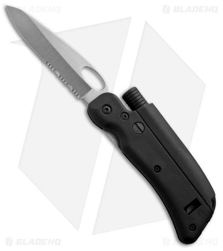 Tool Logic SL3 Folding Knife w/ Magnesium Fire Rod & Whistle (3" Satin Serr)