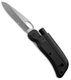 Tool Logic SL3 Folding Knife w/ Magnesium Fire Rod & Whistle (3" Satin Serr)