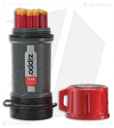 Zippo Typhoon Match Kit (Water Resistant Case & Matches) Gray 