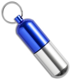 Tallen Large Machined Aluminum Waterproof Storage Capsule (Blue/Silver ...