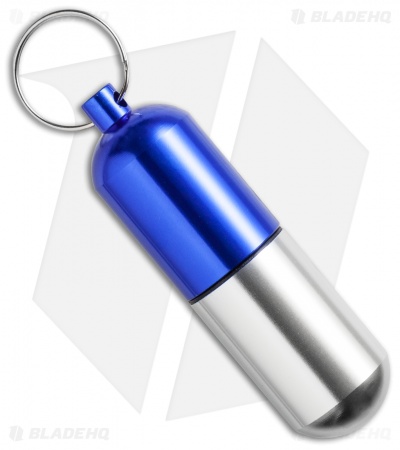 Tallen Large Machined Aluminum Waterproof Storage Capsule (Blue/Silver)