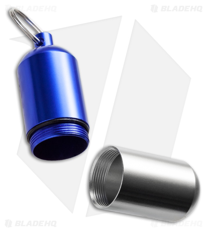 Tallen Large Machined Aluminum Waterproof Storage Capsule (Blue/Silver)
