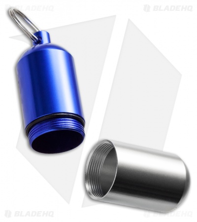 Tallen Large Machined Aluminum Waterproof Storage Capsule (Blue/Silver)