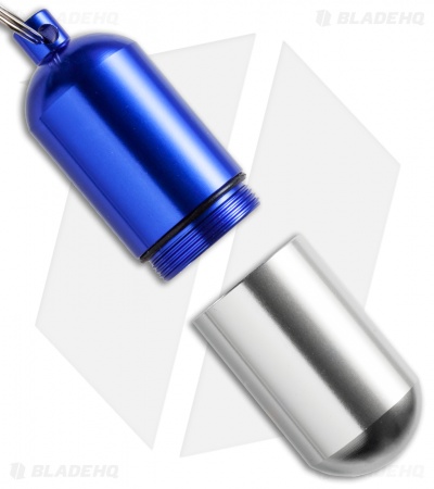Tallen Large Machined Aluminum Waterproof Storage Capsule (Blue/Silver)