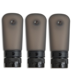 Human Gear GoToob 2 oz. Squeezable Travel Tube w/ Suction Cup (Black) Set of 3