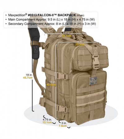 spons Premedicatie gastvrouw Maxpedition Falcon II Assault Backpack | Black | Blade HQ