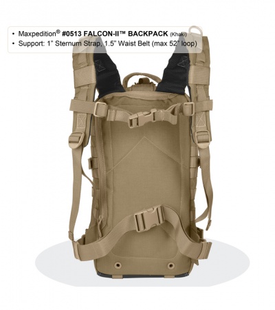 Maxpedition Falcon II Black Assault Backpack Hydration 0513B