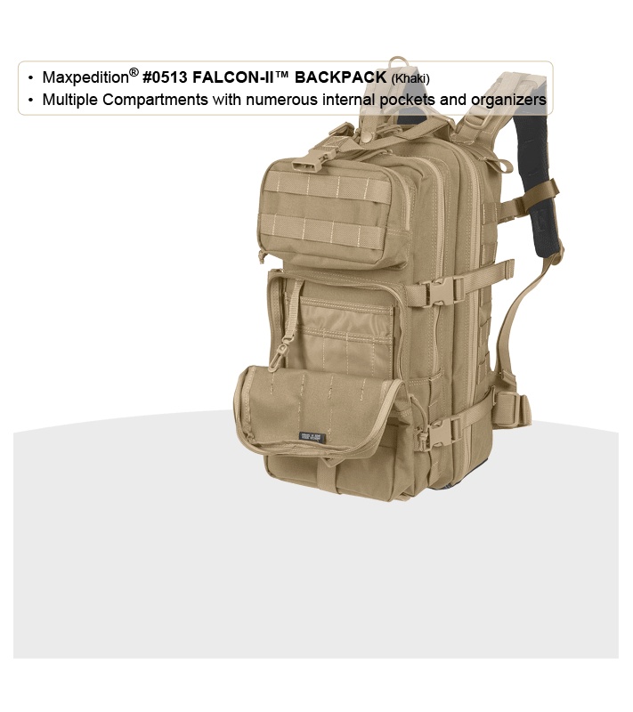 Maxpedition Falcon II Black Assault Backpack Hydration 0513B Maxpedition Falcon II Black Assault Backpack Hydration 0513B