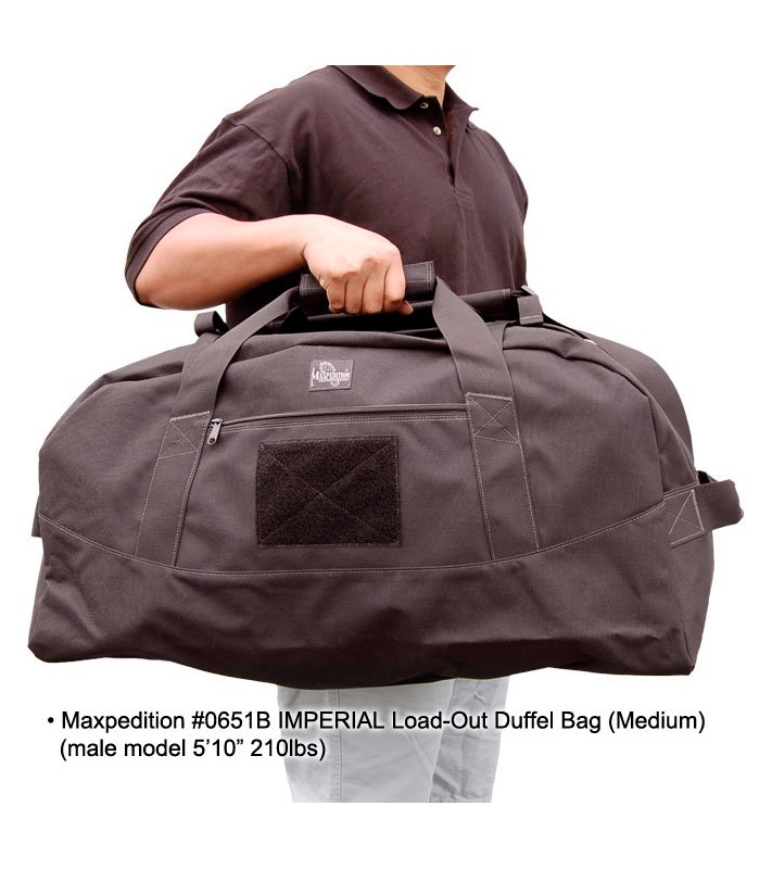 Maxpedition Black Imperial Load-Out Duffel Bag Medium 0651B - Blade HQ