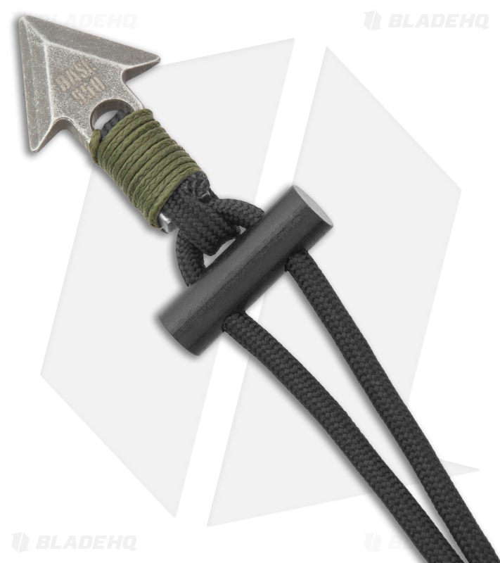 Base 550 Paracord Studio Örvar (Arrow) Survival Necklace SS - Blk/OD Green Cord