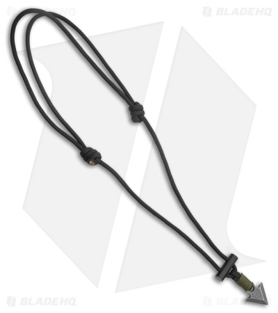 Base 550 Paracord Studio Örvar (Arrow) Survival Necklace SS - Blk/OD Green Cord