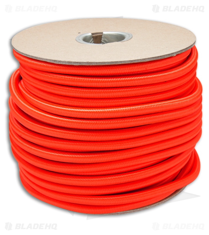 E.L. Wood Braiding 1/4" Nylon Shock Cord Neon Orange (100 Ft. ) USA
