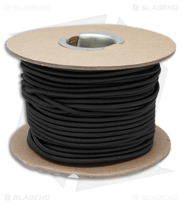E.L. Wood Braiding 1/8" Nylon Shock Cord Black (100 Ft. ) USA
