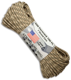 Atwood Rope Mfg. 550 Lb. Paracord 100 Ft. 7 Strand Core (Desert) RG1050H