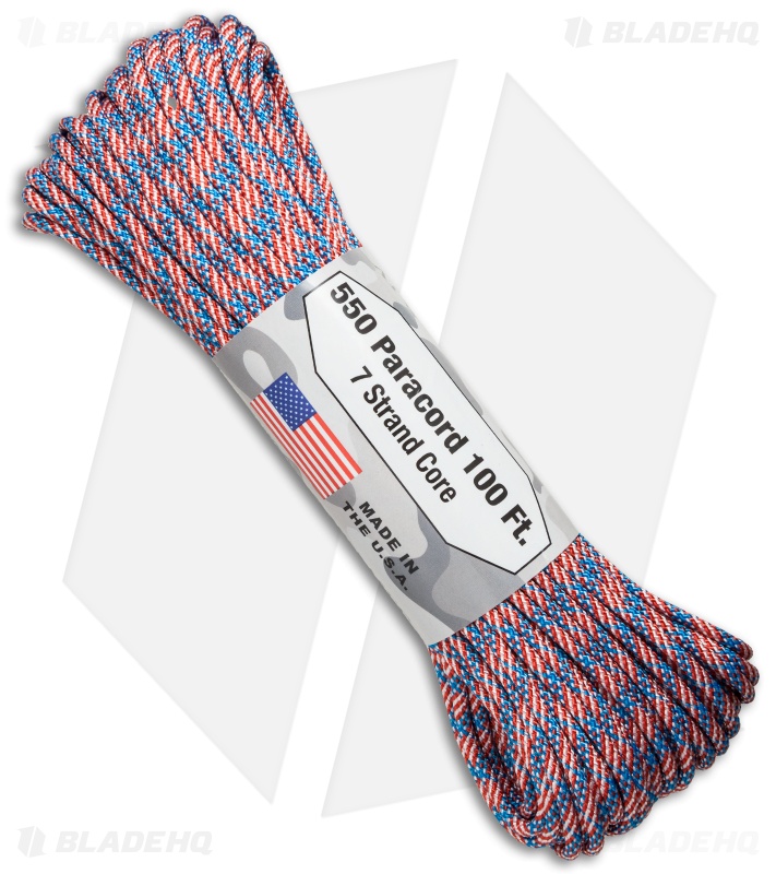 550 Lb. Paracord 100 Ft. 7 Strand Core (Flag) RG1063H