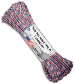 550 Lb. Paracord 100 Ft. 7 Strand Core (Flag) RG1063H