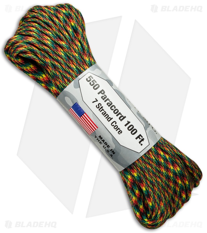 Atwood 550 Lb. Paracord 100 Ft. 7 Strand Core (Jamaican Me Crazy) RG1076H