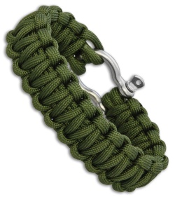 Combat Ready Survival Bracelet Large 9" OD Green Paracord w/ Metal Buckle 