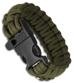 Combat Ready Survival Bracelet OD Green  Paracord w/ Plastic Clasp