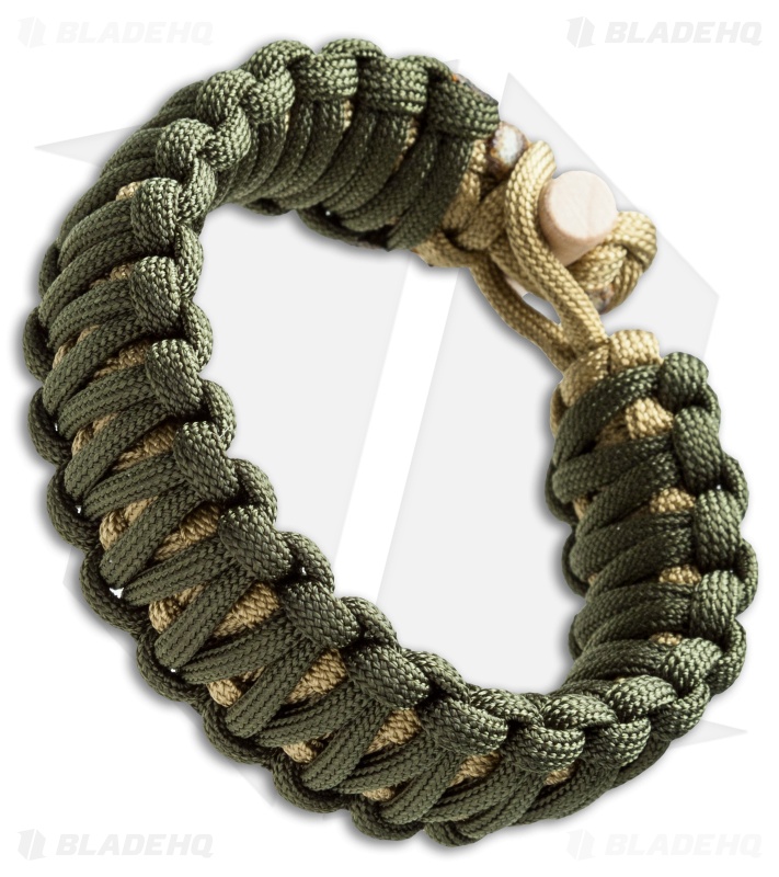 Klecker KLAX Paracord Bracelet Green/Tan Blade HQ