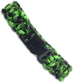 Knot Boys 1" Single Tied Paracord Survival Bracelet Fat Boy (Zombie Green)