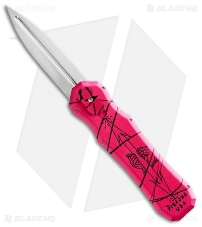 Piranha Excalibur OTF Automatic Knife Pink (3.2" Stonewash)