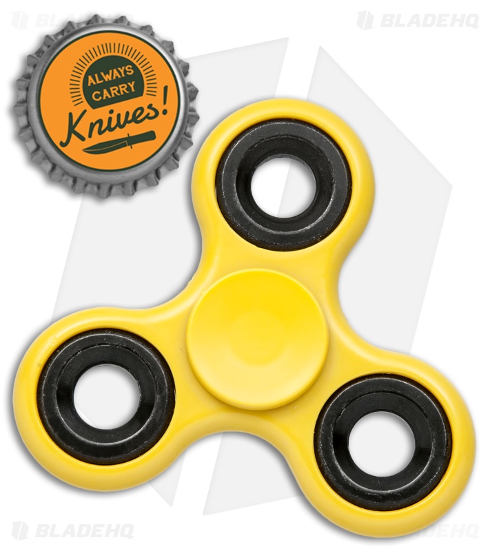 Handheld Yellow TriProng ABS Fidget Spinner Blade HQ